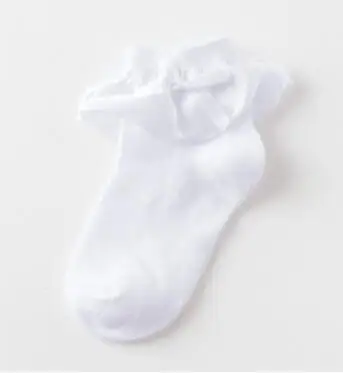 white stain Кружевные гетры принцессы до колена для новорожденных девочек; сезон весна-осень; Детские хлопковые гетры с кружевом для маленьких принцесс - Цвет: white stain
