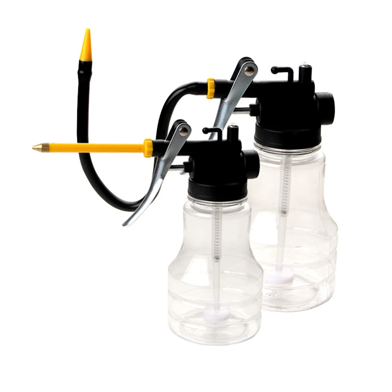 

Transparent Lubrication Oil Gun Pot 250ML Oil Filling Equipment With Short Hard/Long Soft Nozzle High Pressure Pump Oiler Can