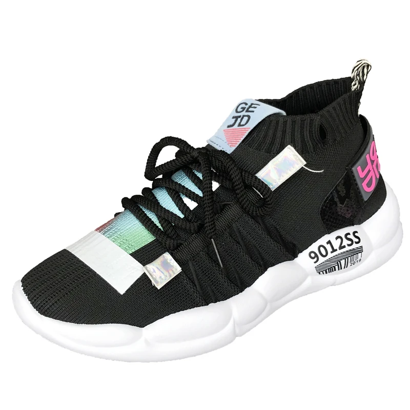

Summer Breathable Shoes Reflective Wisdom Smoked Mixed Colors wa zi xie Daddy Fashion Man Versatile Flying knit Shoes