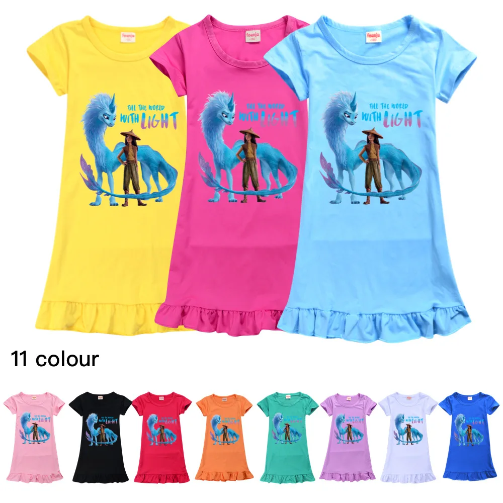 Raya And The Last Dragon Dresssummer Baby Dress Bella Moda A-Line Cotone Bambini Abiti Morbidi Abbigliamento Per Bambini