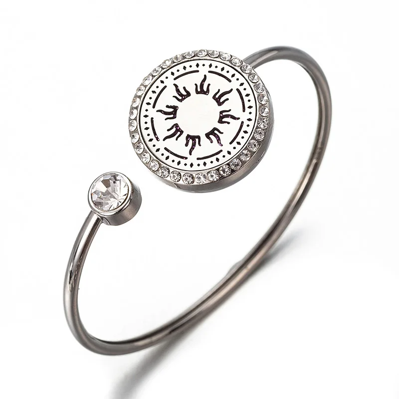 Perfume Love Bracelet Essential Oil Diffuser Aromatherapy Crystal Box Bracelet Tree of Life Stainless Steel woman Bracelet FF03 - Окраска металла: Silver