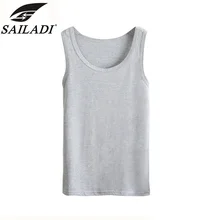 Sailadi Брендовые мужские жилеты для бега из хлопка уличная дышащая спортивная одежда круглый вырез Фитнес тренировочные спортивные жилеты Размер S-2XL S2208