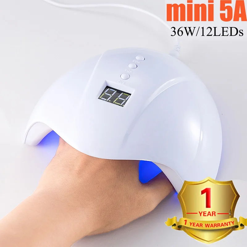mini 5A-white Профессиональная Сушилка для ногтей, УФ лампа для маникюра 45 Вт/36 Вт, Солнцезащитный светильник, отверждающий все гель-лаки, сушильный УФ-гель, USB, умные инструменты для маникюра - Цвет: mini 5A-white