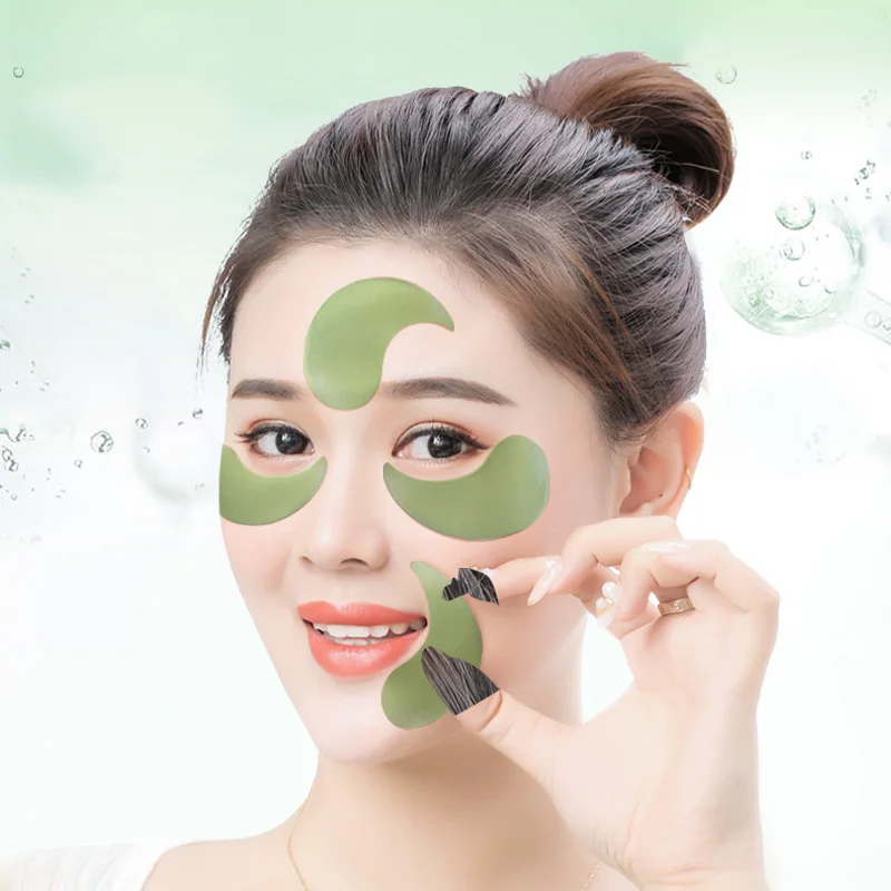 Новые 24K золотые зеленые водоросли маска для глаз увлажняющий и укрепляющий кожу для устранения темных кругов анти-отечность гелиевая маска для глаз