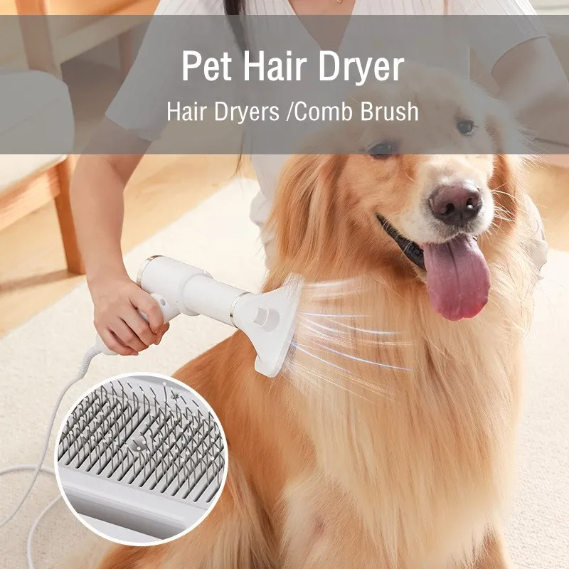 2 In 1 Pet Hair Dryer Portable Dog Dryer With Slicker Brush Adjust