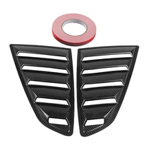 2Pcs Carbon Fiber Look Style 1/4 Quarter Car Side Window Scoop Cover Five Slot Open Louvers Cover Vent for Mustang