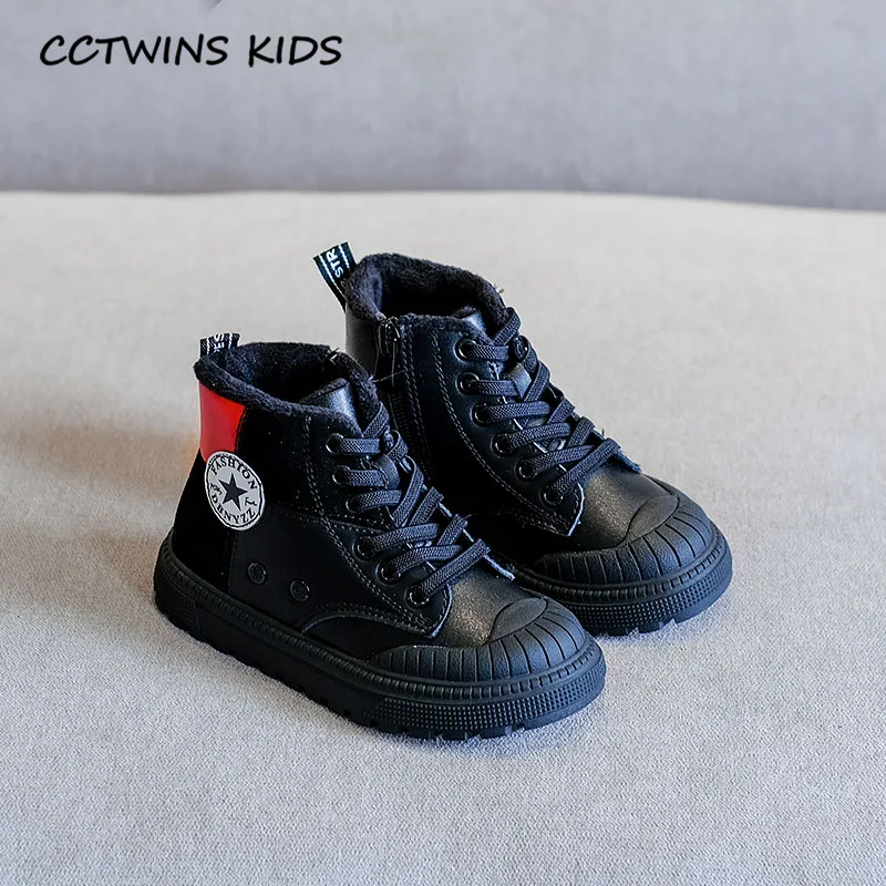 Thin Black CCTWINS/детская обувь; коллекция года; зимние детские высокие кроссовки; спортивная обувь для маленьких мальчиков; Модные Повседневные кроссовки для девочек; Цвет Черный; FH2657 - Цвет: Thin Black