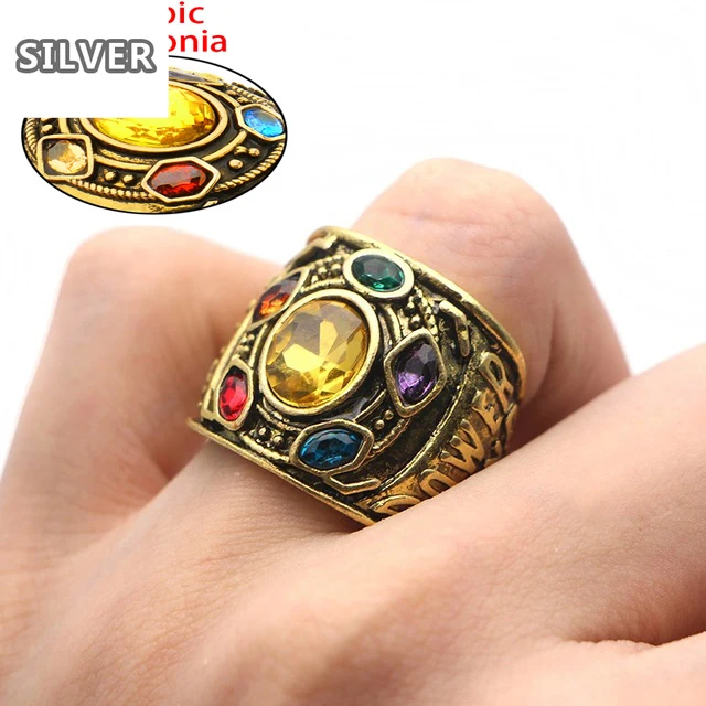 Thanos sei gemme anelli in oro retrò 24 carati anello in cristallo con  guanto di potenza per uomo Infinity War gioielli esagerati da uomo  versatili|Anelli| - AliExpress