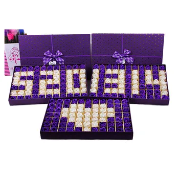 

77pcs Soap flowers Hand-made rose Christmas and valentine's day gifts Manufacturers direct soap flower gift box