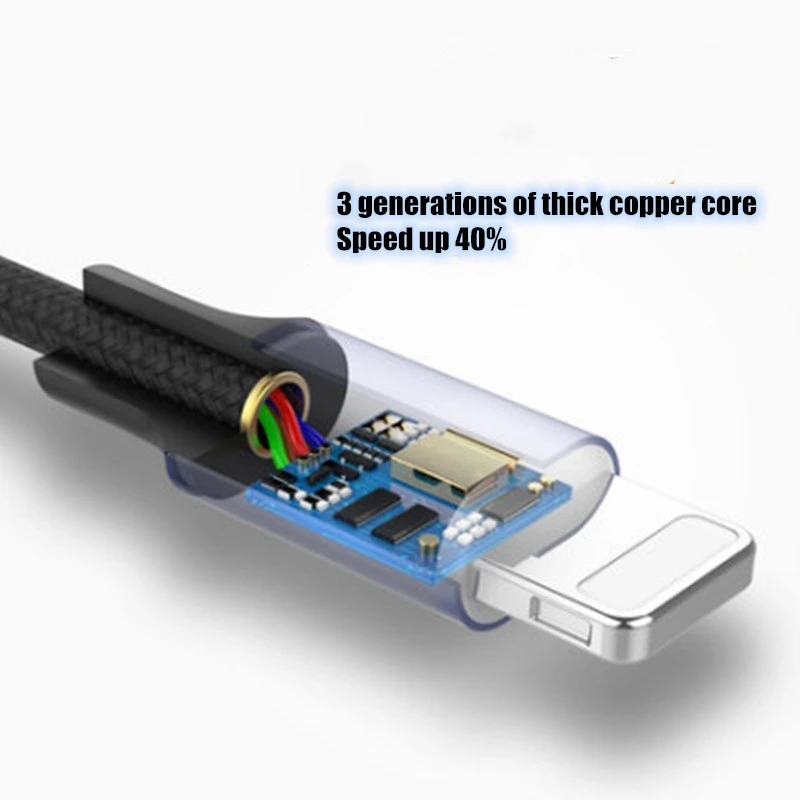 Прочный кабель для быстрой зарядки USB зарядное устройство для передачи данных Syn для ios iPhone Android type-C huawei Xiaomi микро USB смартфон 1 м