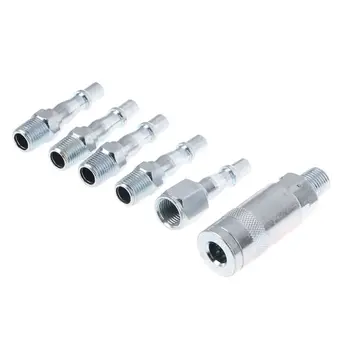 

6pcs Gas Air Pipe Quick Connectors Kit Air Line Hose Compressor Fitting Quick Release 649E
