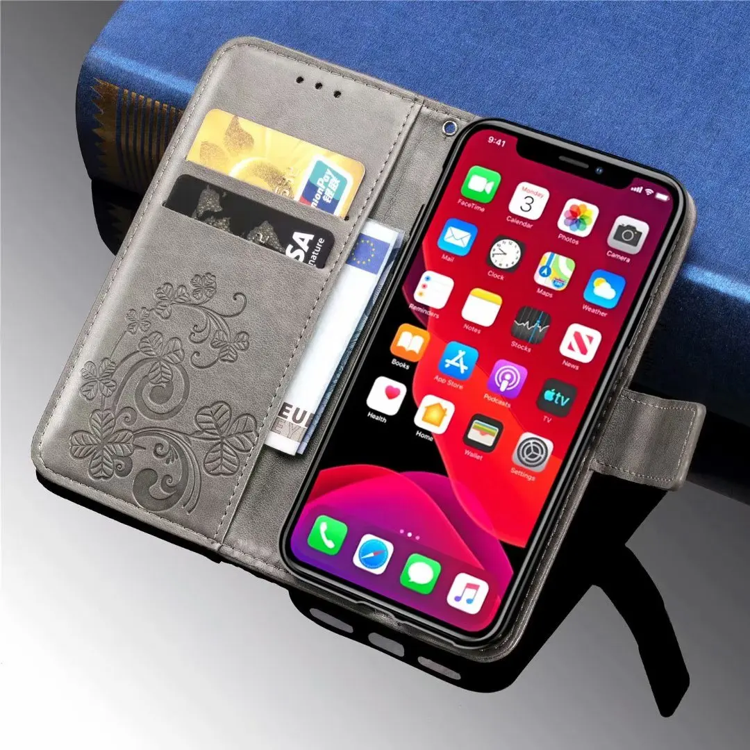 Кожаный чехол бумажник для телефона iPhone 11 Pro Max флип 6 6S 7 8 Plus XR X XS с цветами|cover for