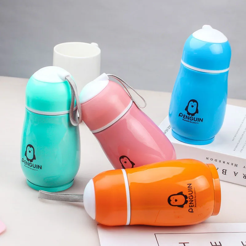 

Children's Stainless Steel Thermos Cup Large Belly Simple Double Cup Lovely Thermal Vacuum Bottle Children Travel Mug