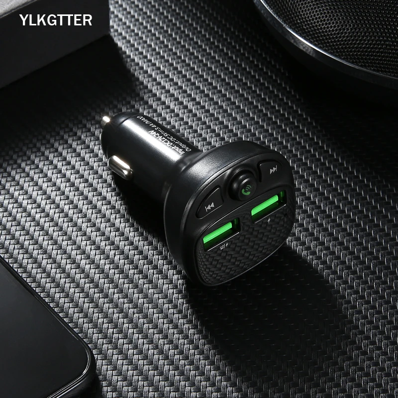 YLKGTTER Bluetooth USB Автомобильное зарядное устройство для IPhone Xiaomi huawei Sumsung Android телефон FM MP3 TF карта светодиодный экран автомобильный комплект