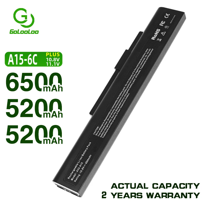 Golooloo Батарея для Msi A32 A15 A41 A42 A6400 CX640 (MS 16Y1) CR640 Gigabyte 142750 40036064 157296 Q2532N|battery for msi|laptop
