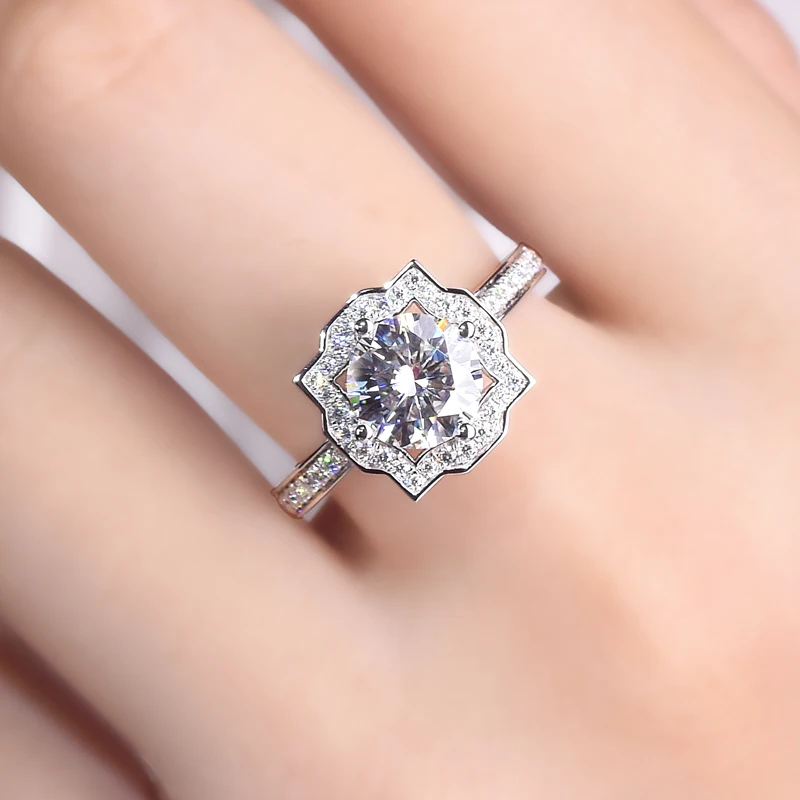 14K Золотое кольцо 1.5ct D Цвет VVS Moissanite кольцо обручальное кольцо с национальным сертификатом