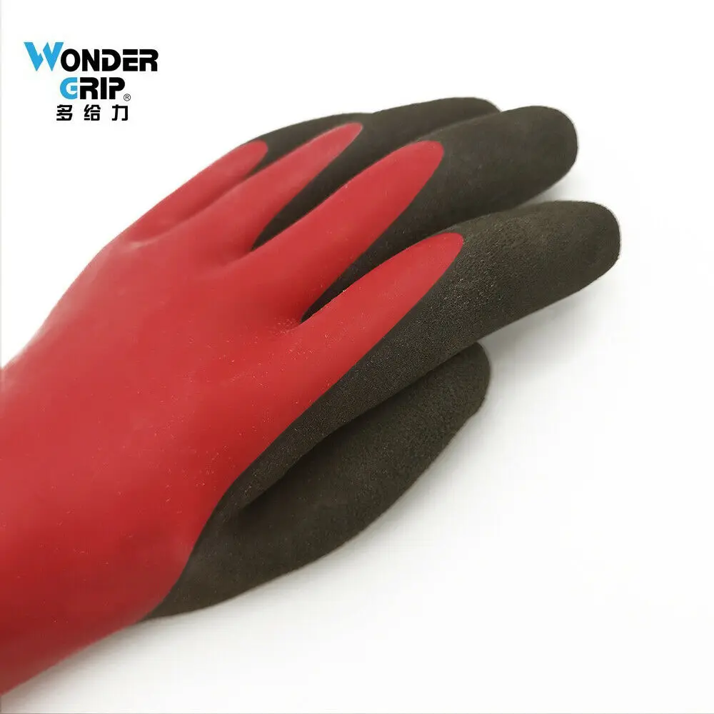 Wonder grip lengthening WG-328L Waterproof Chemicalproof Work Gloves Lengthened Aqua Fully Dipped Latex 3