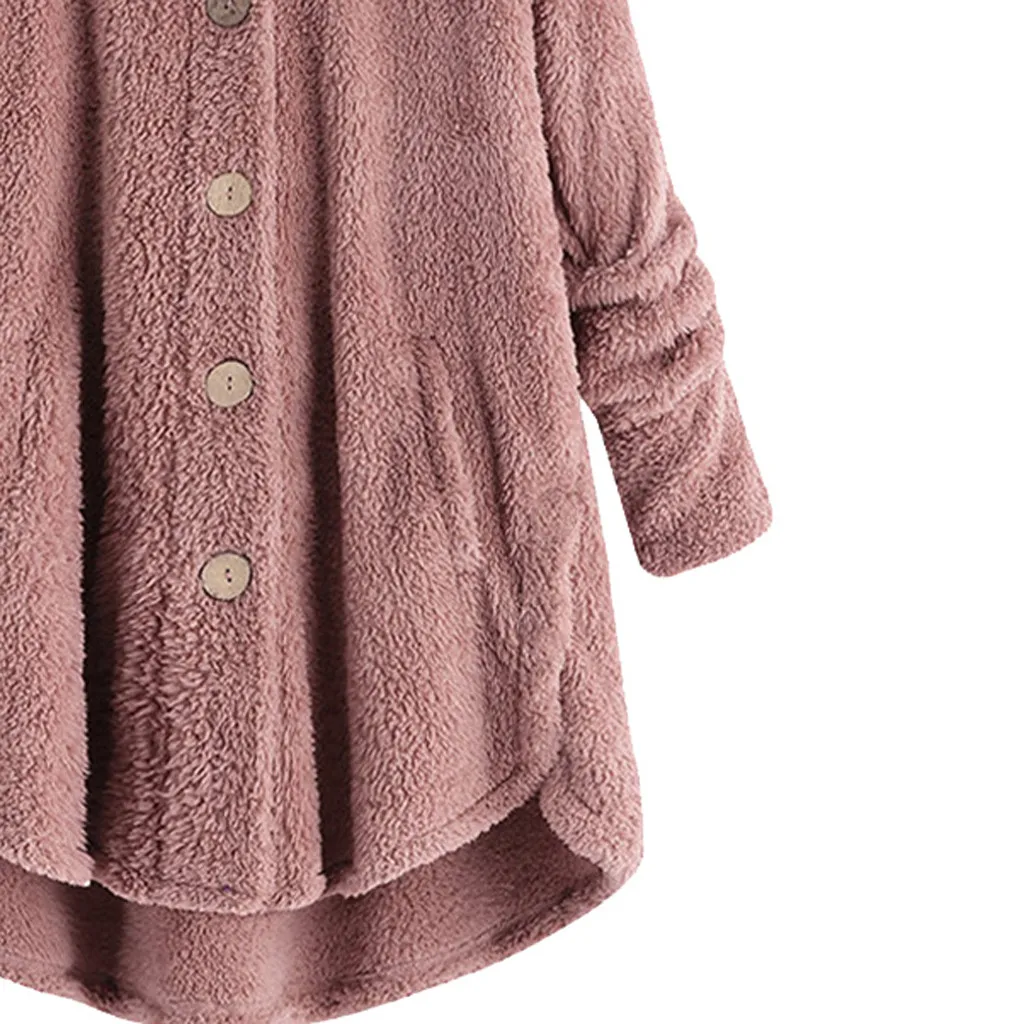 Женское пальто большого размера, плюшевая Толстая теплая верхняя одежда, свободная одежда с капюшоном, Свободный кардиган, шерстяное пальто, зимняя куртка, дропшиппинг#6