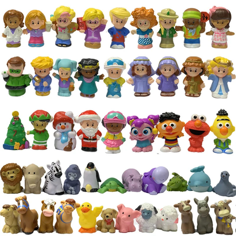 4Pcs Fisher Little 2&quot mini People Angel Camel Cat Dog Horse Zoo Farm Animals Figure Sesame Monster Cartoon Boy Girl Toy Gift | Игрушки и