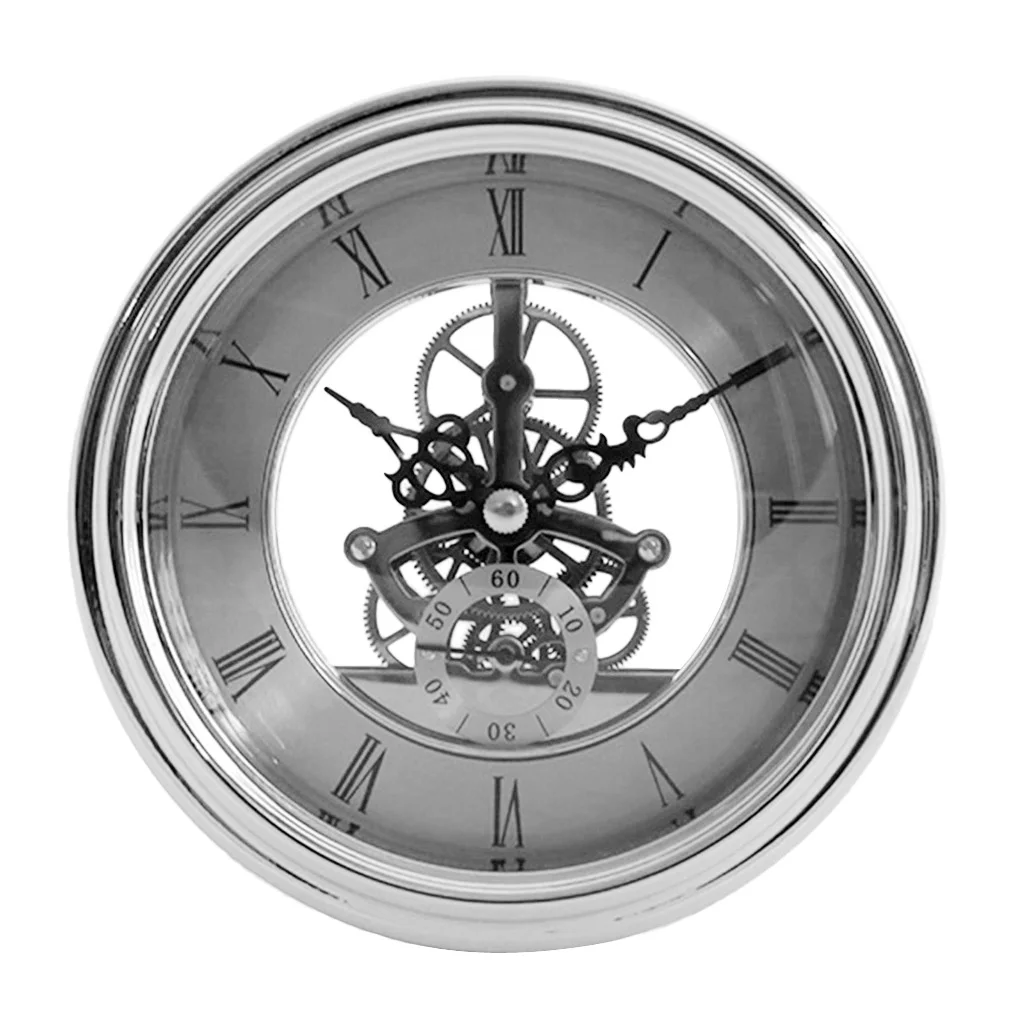 Silver 133mm Скелет кварцевые часы движение вставка римские цифры DIY ремесло - Цвет: Silver 133mm
