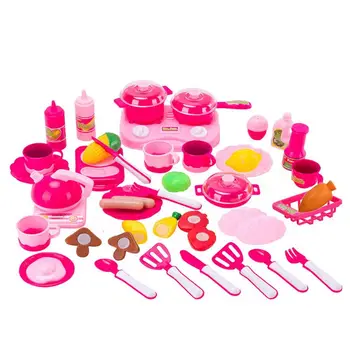 

2020 46Pcs Kitchen Cooking Utensils Set Kitchen Play Toy Child Chef Role Play Costume