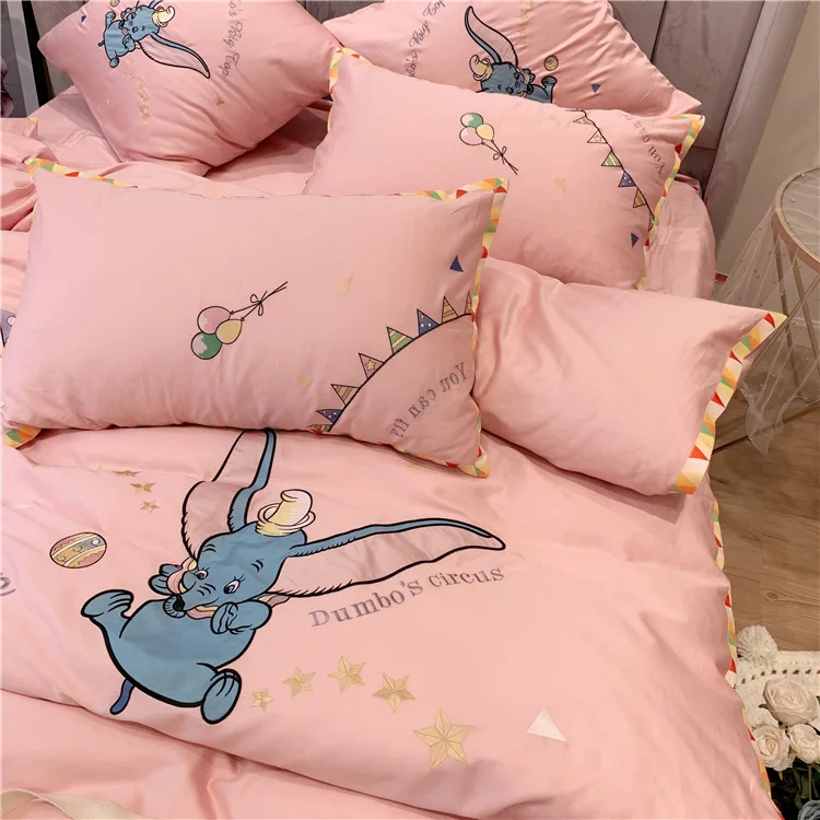 Disney мультфильм Dumbo постельные принадлежности наборы Мальчик/девочки ребенок взрослый король супер ковровое покрытие набор наволочка одеяло покрывало лист