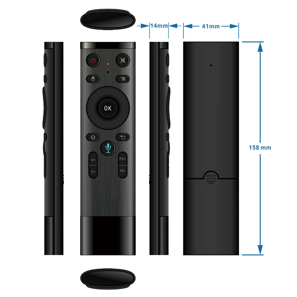 VONTAR Q5 голосовой пульт дистанционного управления воздушная мышь 2,4G Беспроводная клавиатура Google микрофон гироскоп для Android tv Box T9 X96 mini h96 max x2