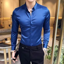 Новое Стильное модное мужское высококачественное платье из чистого хлопка, деловые рубашки/мужские рубашки с лацканами, приталенный силуэт, рубашки с длинными рукавами, большие размеры S-5XL