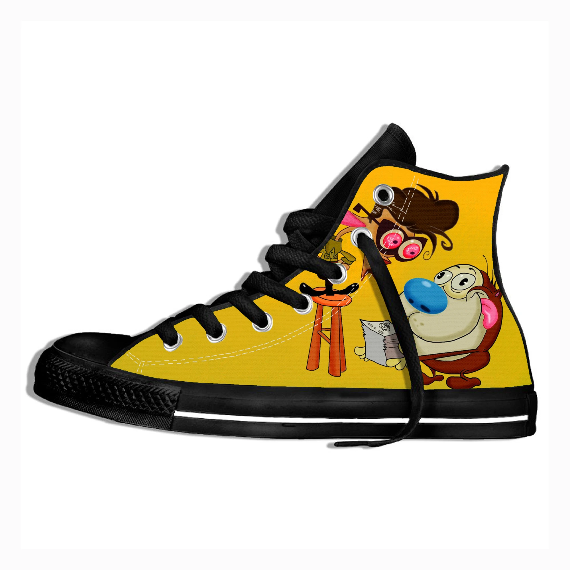 Sneakers OF Men Ren and Stimpy Anime Wearable Comfort Sport Shoes Classic Sneakers  Zapatos Hombre  Mens Shoes