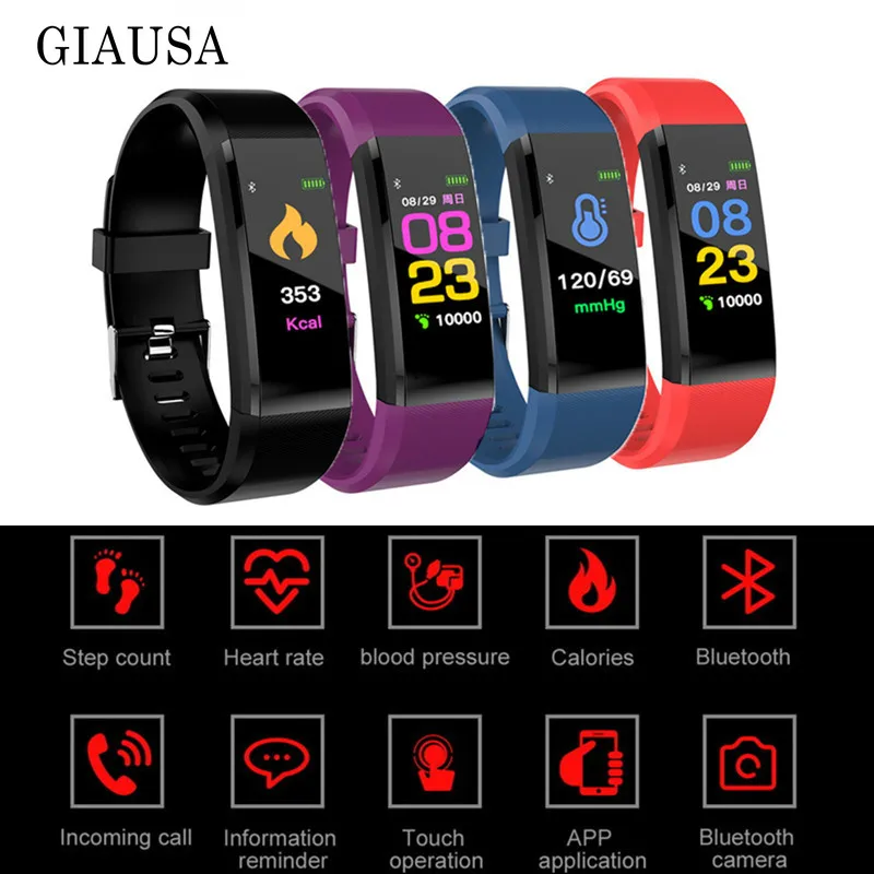 

New ID115Plus Children Watches LED Digital Sport Smart Band For Men Women Pedometer Calorie Calculation Running Fitness Tracker