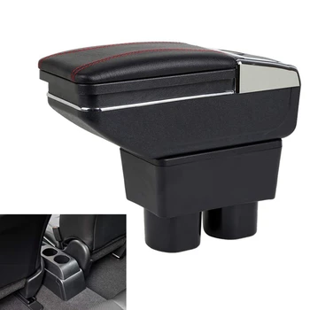 

Armrest Rotatable Black Leather Center Console Storage Box for Nissan Versa Tiida 2005-2011 Arm Rest