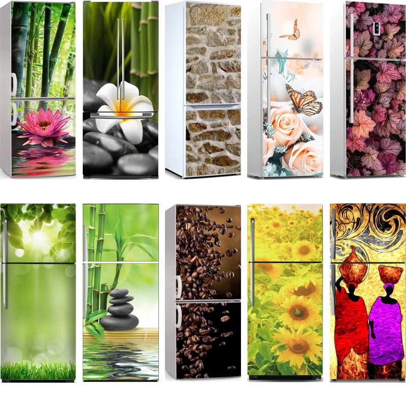 

Wholesale 3D Fruit Vegetables Self Adhesive Dishwasher Refrigerator Freeze Sticker Kid's Art Fridge Door Cover Wallpaper