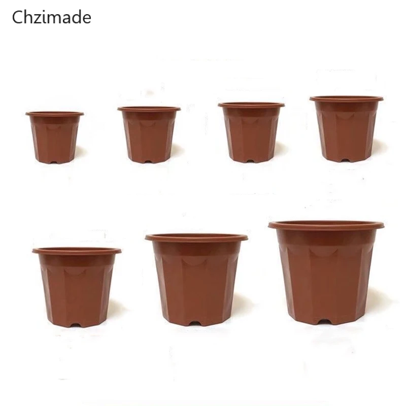 Chzimade E-форменный горшочек утолщенный открытый круглый пластиковый цветочный горшок Высокая ножка маленький садовый горшок коричневый - Цвет: 160x130cm