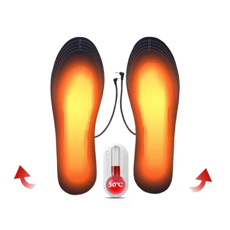 1 пара USB стельки для обуви с подогревом, зимние теплые стельки для обуви с электрическим подогревом, обогреватель ног, согревающий коврик для ног