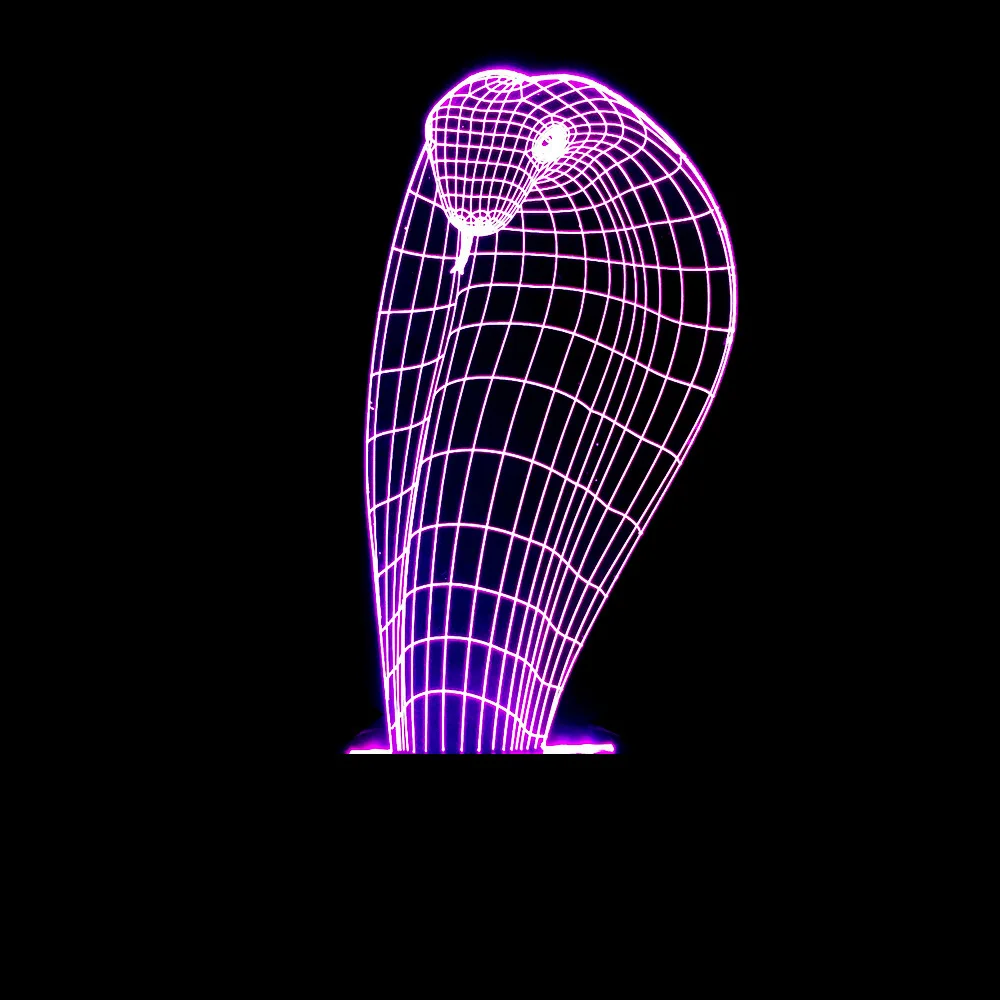 3D моделирование Светодиодные ночные огни 7 цветов змеиная переменная атмосферная Настольная лампа для дома, спальни, украшения для сна, подарки
