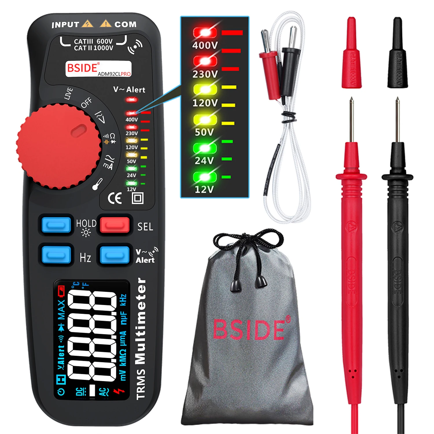 Многофункциональный цифровой мультиметр BSIDE с цветным дисплеем Автоматический