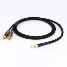 

HIFI 3.5mm Male to 2 RCA Stereo Cable Budweiser RCA Hifi Audio cable with Magnetic Ring DIY for MP3 DAC AMP