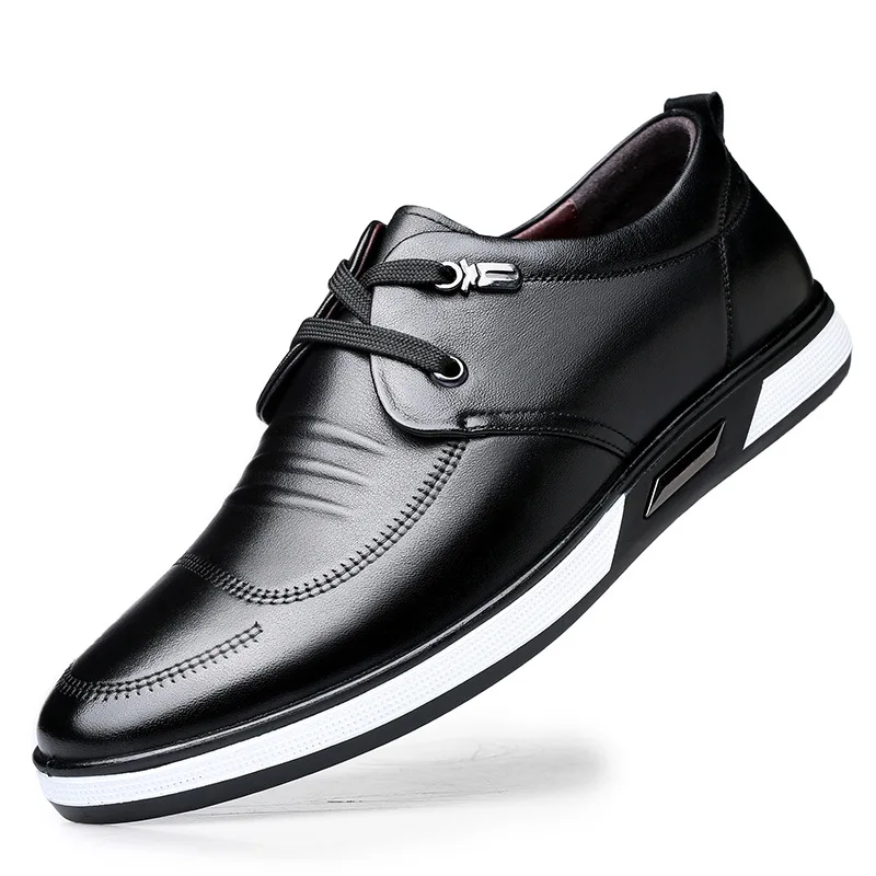 

LOTORY Autumn New Style White Shoes Casual Shoes Korean-style Men Lace-up White Leather Shoes 106101