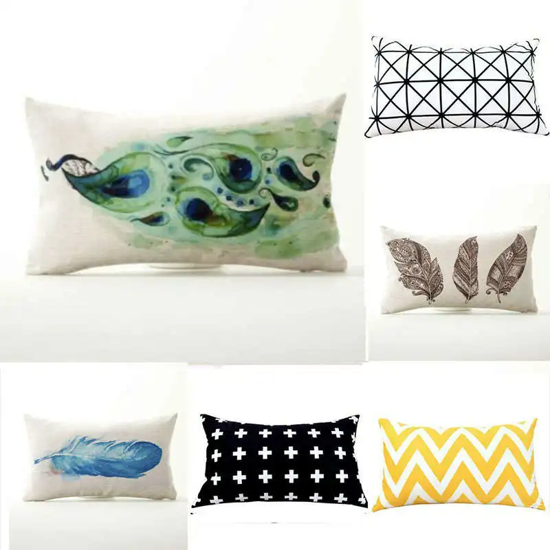 Cushion Rectangle Case Home Pillow Cushions Cover Decor Pillows Throw