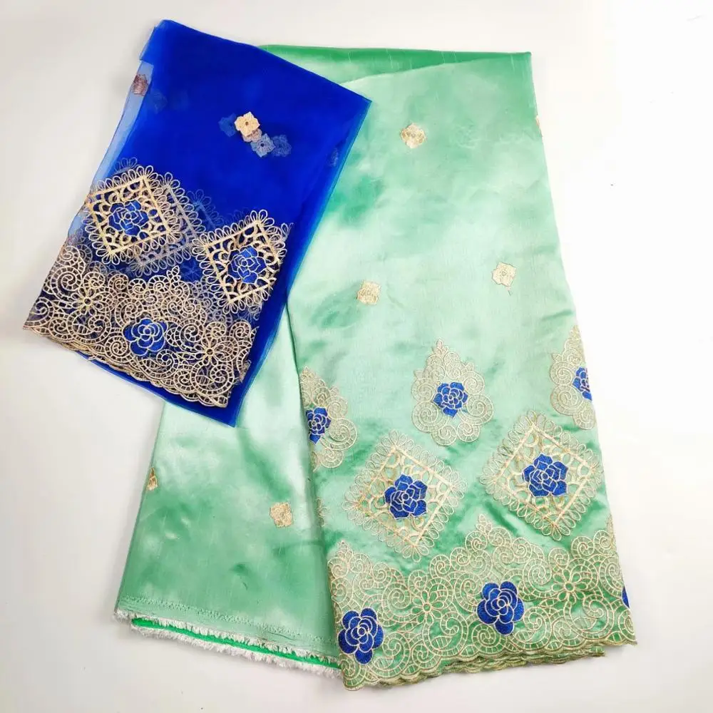 Африканский Джордж кружевная ткань с блузкой 5+ 2 ярдов для вечернего платья дизайн нигерийский вышивка гипюр Джордж кружевной материал WH02