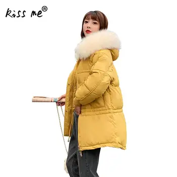 

Solid Hooded Women Outdoor Down Jacket Hiking Camping Down Coat Thicken Windproof Warm Cotton Down Clothes Winter Mid-Long Coat