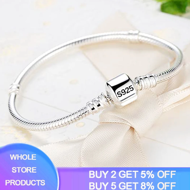 Hand-Made Chain-Bracelet Beads/charms 925-Silver 100%Original Fit 3mm Have-Certificate