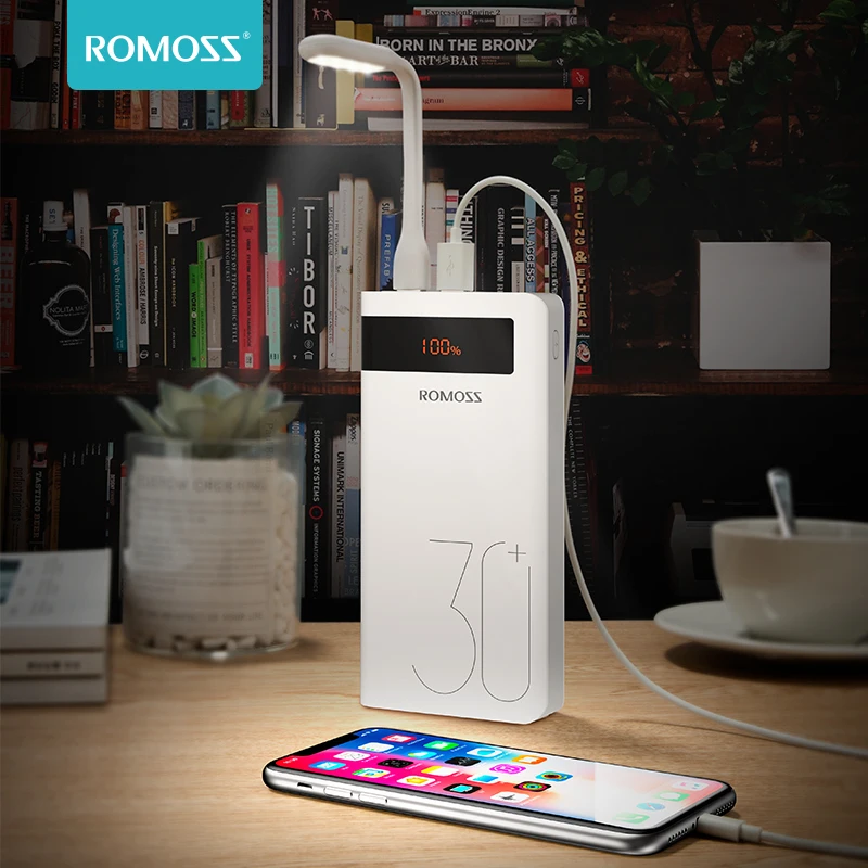 ROMOSS 30000mAh Power Bank PD Quick Charge Powerbank QC3.0 Fast Charging for iPhone Huawei Portable