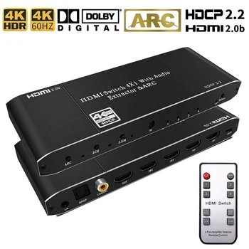 Navceker 2 #215 1 przełącznik HDMI zdalny 4 #215 1 przełącznik HDMI 2 0 4K @ 60Hz 3D HDR przełącznik HDMI Toslink ARC dla XBOX 360 PS4 inteligentny Android HDTV tanie i dobre opinie Żeńskie-męskie ZY-HS141 KABLE HDMI HDMI 2 0b Pakiet 1 KARTONOWE PUDEŁKO Nieekranowany HDMI2 0 Do projektora Odtwarzacz dvd