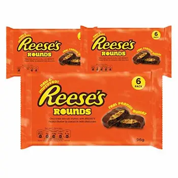 

Reeses 1039000 Rounds - Mantequilla de Cacahuete para Galletas, Chocolate, 3 x 96 g