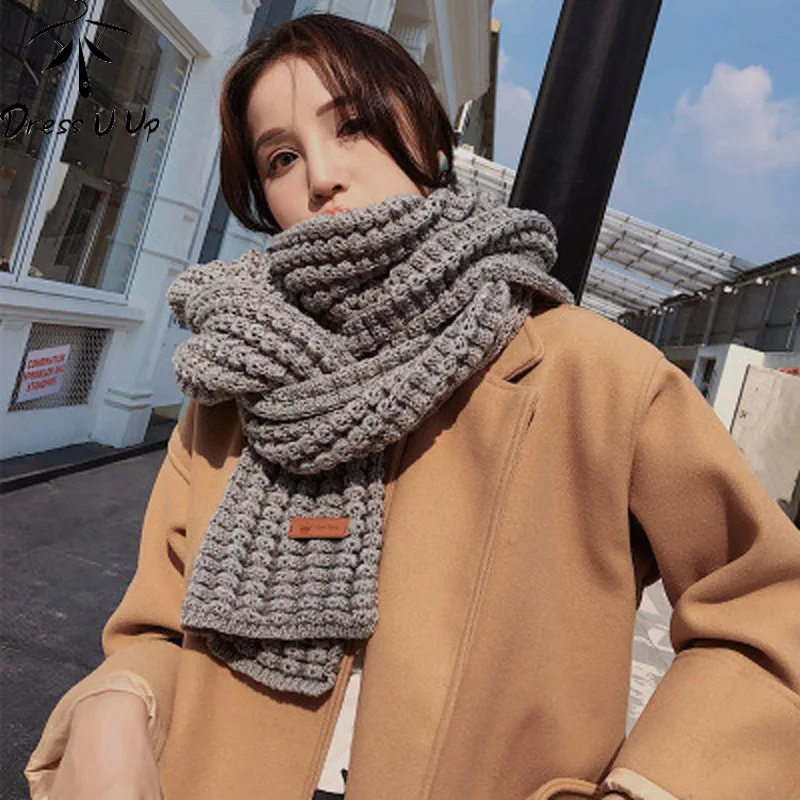 

DRESSUUP Brand Scarf Women Winter Scarf Warm Solid Long Shawl Fashion Bufandas Mujer Foulard Femme Hijab
