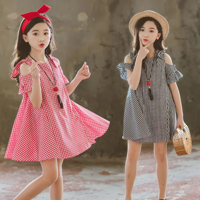 

Chao yang Gas Girls Dress Fashion Summer 2019 New Style Big Boy Korean-style Thin Vest Princess Dress Cotton Linen 8