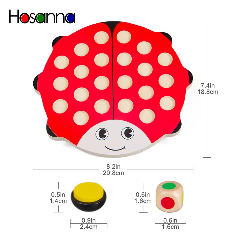 Деревянная игра божья коровка Веселая с памятью родителей и детей Обучающие