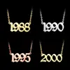 Fashion Stainless Steel Year Number Necklace Old English Date 1987 to 2010 Letter Necklaces For Women Girl Jewelry Birthday Gift ► Photo 3/6