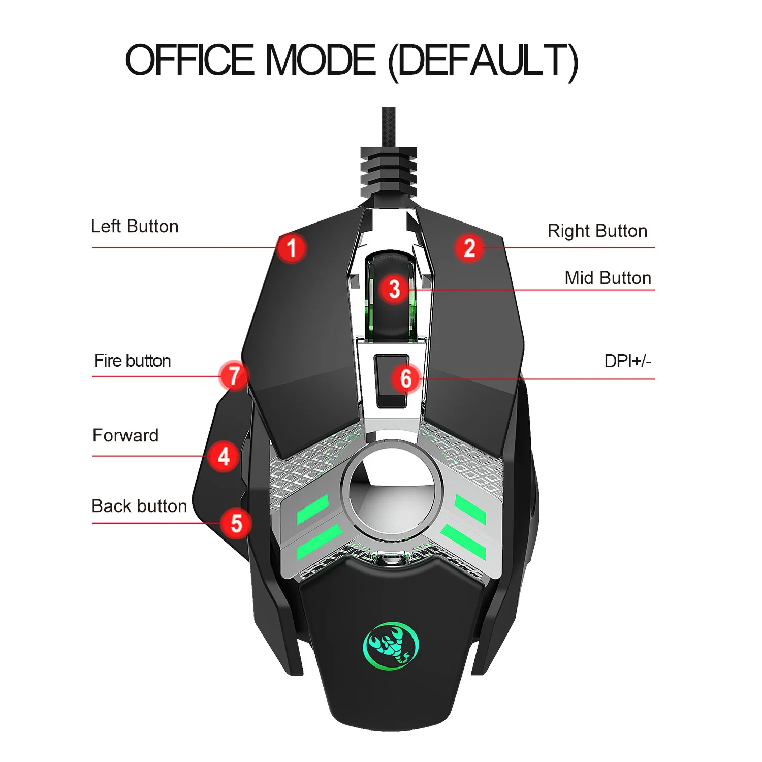 Novo comer frango mecânico gaming mouse 7